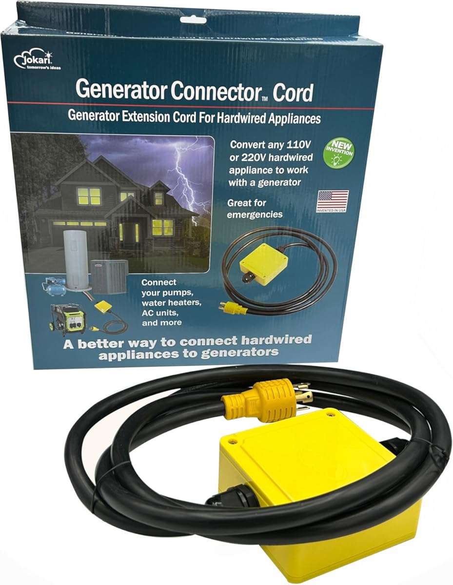 Jokari 110V/220V Appliance-to-Generator Direct Connect Kit. Ideal for RVs, Power Outages, Remote Work Sites, and Outdoor Events. Hardwired Appliance Adapter for Safe and Efficient Power Supply