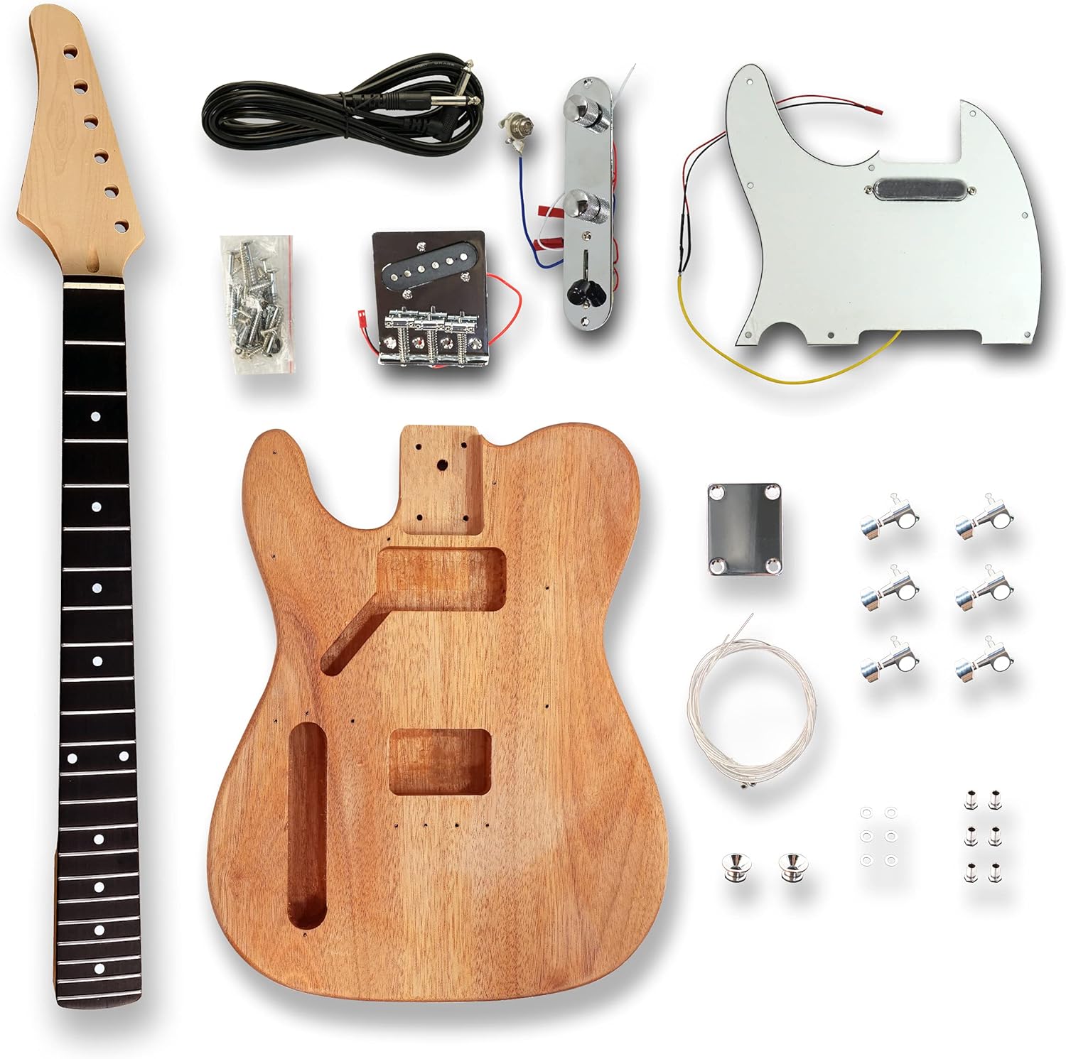 BexGears DIY Electric Guitar Kits for Left-handed Electric Guitar, Okoume wood Body
