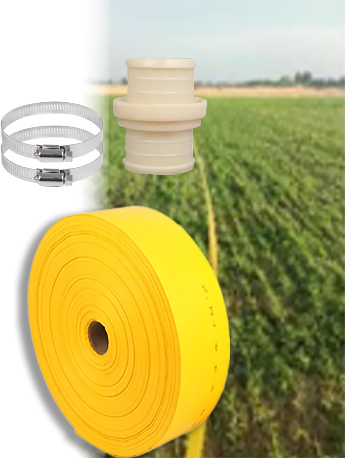 Flat Backwash,Lay-flat Hose,Lay Discharge Hose Pipe 65mm,Flat Long Water Hose for Patio Water Pump Pond Pool Hot Tub Irrigation(20meter)