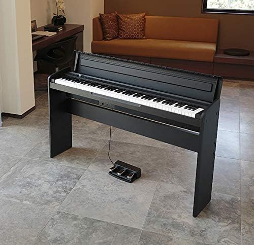 Korg LP-180 Digital Piano - Black Bundle with Furniture Bench, Instructional Book, Austin Bazaar Instructional DVD, and Polishing Cloth