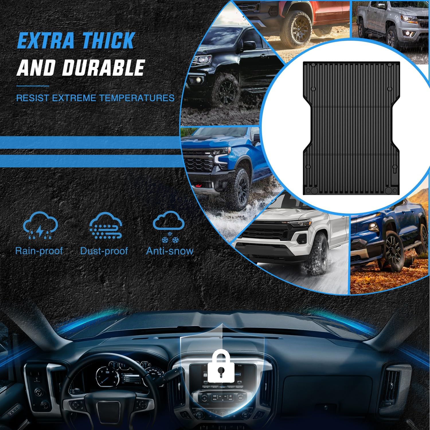 Nilight Truck Bed Mat 6 FT for 2024 2025 Toyota Tacoma, TPE Heavy-Duty Pick-up Bed Liner for Toyota Tacoma Accessories, Anti-Slip Texture, All Weather Protection