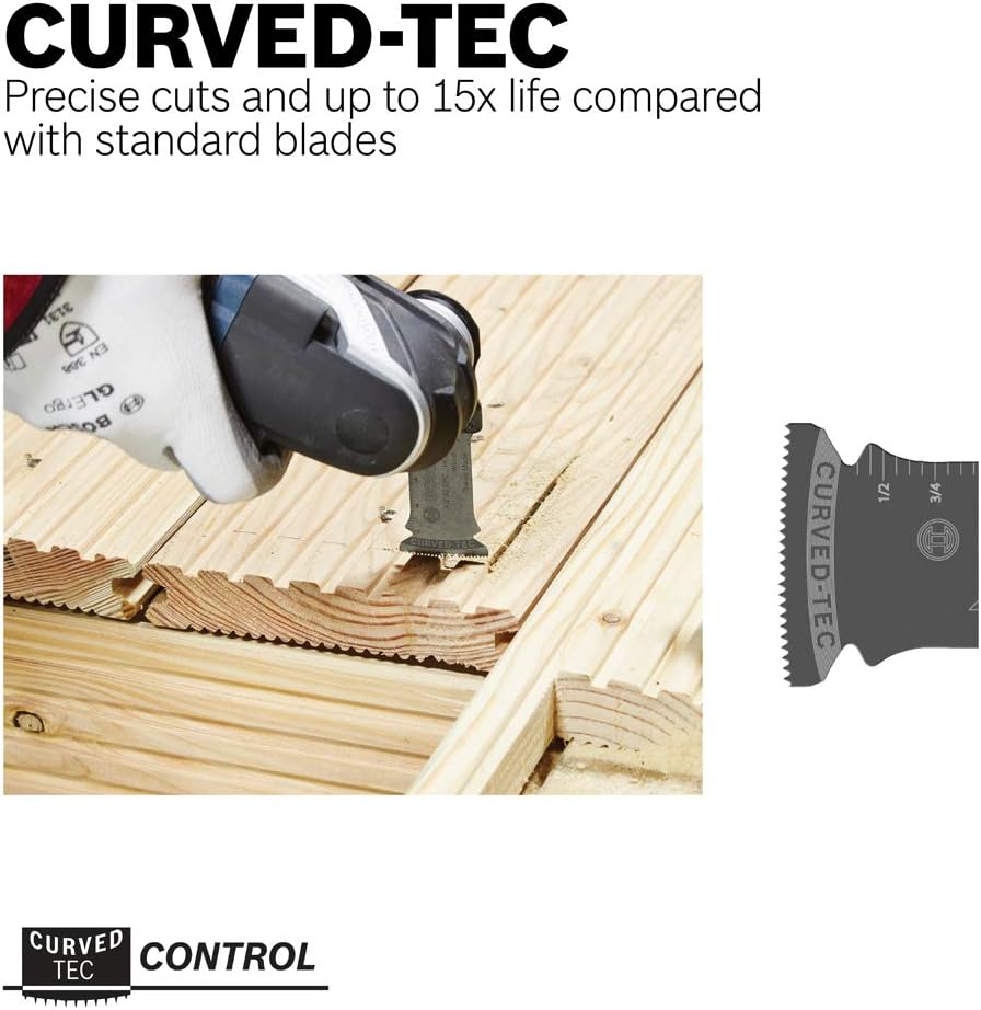 BOSCH OSL006 5-Piece Starlock Oscillating Multi Tool Assorted Set Blades for Mixed Applications in Metal, Wood and Other General Purpose Materials with Included Pouch