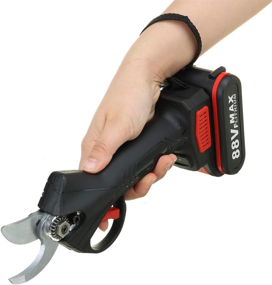 88V Electric Pruning Shears Cordless Pruner 30Mm Max Cutting Secateur with 2 Li-Ion Battery Branch Cutter Garden Tool