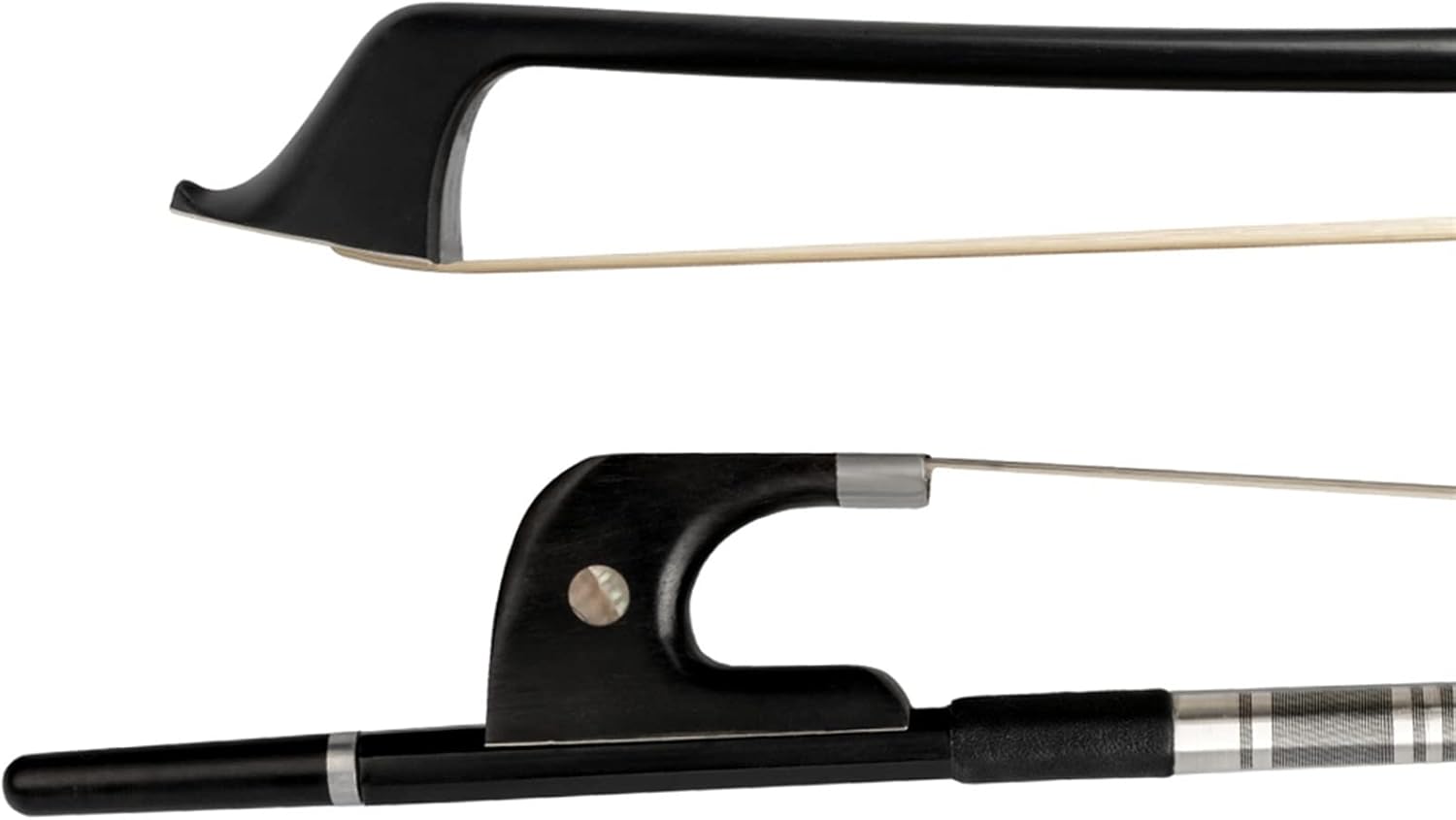 TSTS German Style 4/4-1/8 Size Double Bass Bow Carbon Fiber Stick AAA Grade White Horsehair Ebony Frog Bow Professional Violin Bow (Color : 1-4)