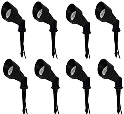 Best Pro Lighting 6W LED Fiberglass Bullet Lights Pack of 8 in Black Finish 12 Volt