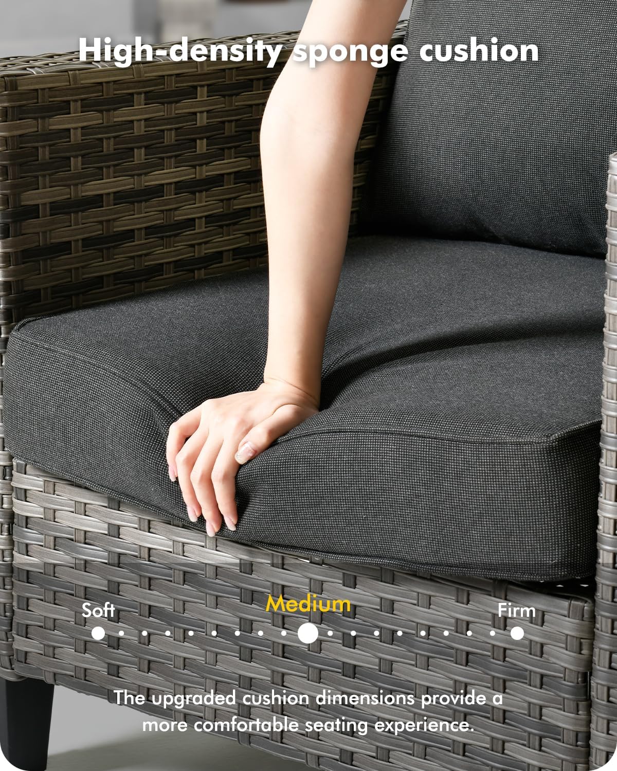 7-Piece Outdoor Wicker Patio Set with 7 Seats, Including 43