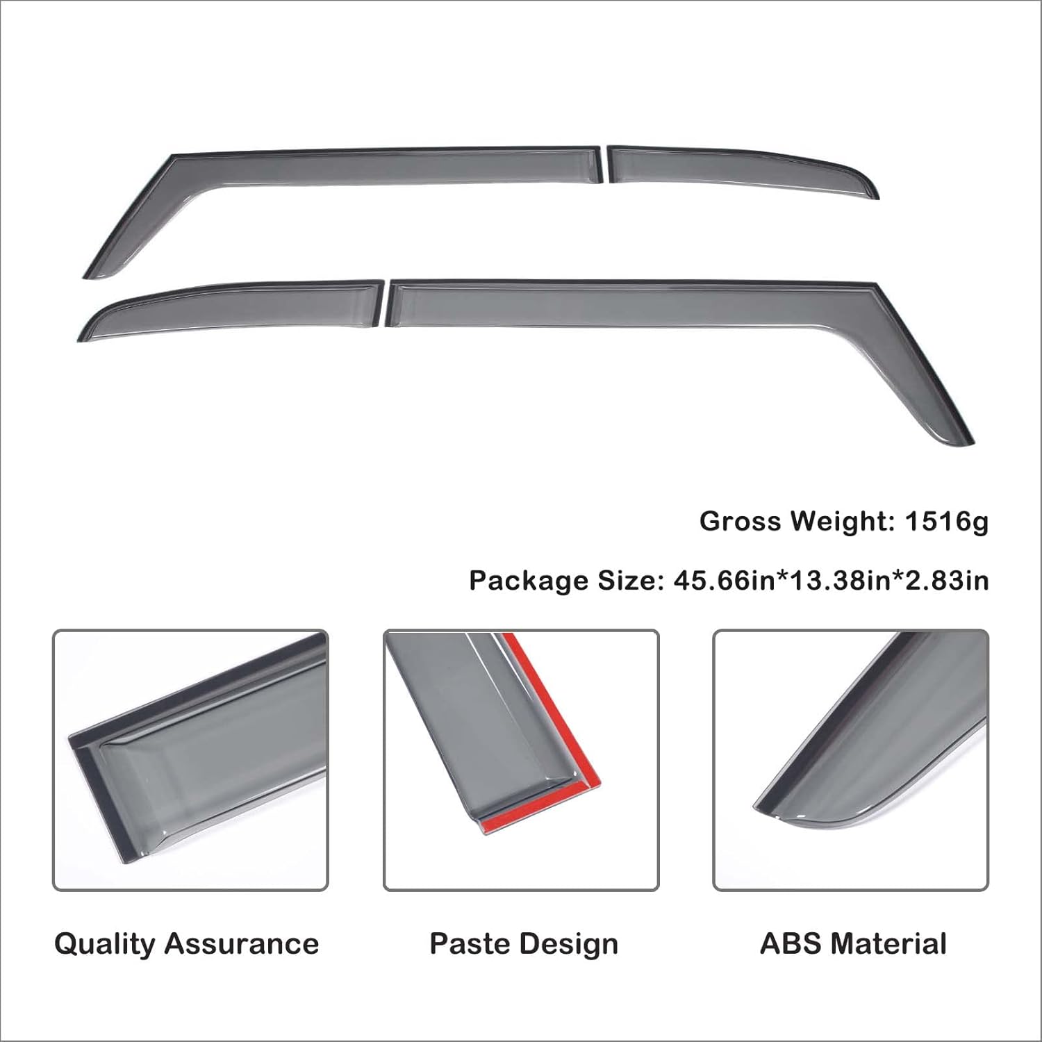 Car Side Window Rain Guards Visor Deflectors Compatible with Toyota FJ Cruiser 2007-2021 Car Front Rear Channel Window Rain Guard Visor Weather Shield Deflector Vent Door Visor Trim Cover Accessories