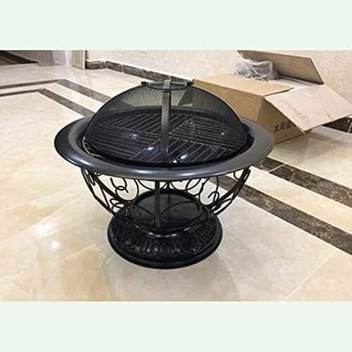 Fire Pits Outdoor Wood Burning Outdoor Fire Large Bonfire Wood Burning Patio Coal Grill Firepit for Outside Grill Charcoal Smokeless Grill with Spark Screen with Cover BBQ Cooking for Outside Camping