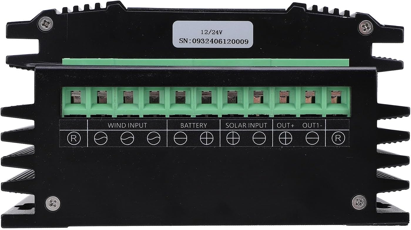 Zerodis Wind Solar Hybrid Controller Energy Controllers Power Management System with Multi Layer Protection MPPT Compatible with 12V/24V Batteries for Solar Panel Wind (600W Fan)