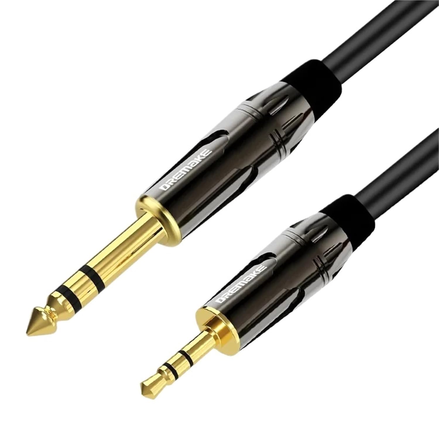 3.5 to 6.35 Stereo Audio Cable 1/8 Inch Male TRS to 1/4 Inch Male TRS Cord for Guitar Piano Amplifier Home Theater(2m)