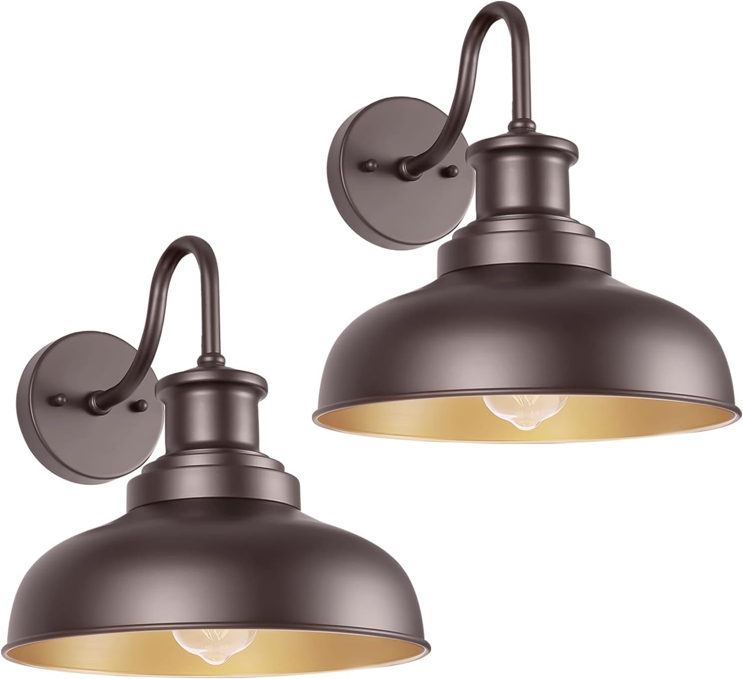 Outdoor Barn Lights Outdoor Wall Sconces Farmhouse Exterior Wall Mount Light Vintage Wall Lighting Fixture Industrial Bronze Lantern for Porch Entryway Garage Patio, 2 Pack