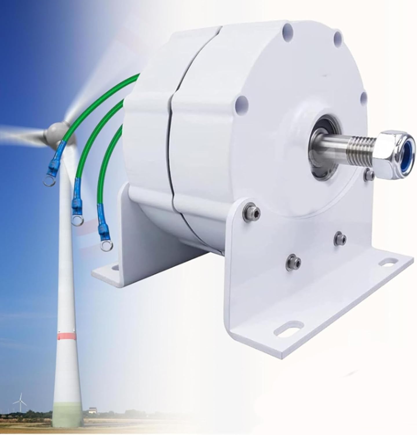 Generator Low Speed ​​2000W 12V 24V 3 Phase Gearless Permanent Magnet AC Generator for Wind Turbine Generator, 220V