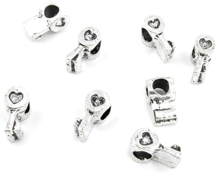 570 Pieces Antique Silver Tone Jewelry Making Charms Findings Fashion Wholesale Supplies Pendant Lots Bulk Supply 975587 Love Key Loose Beads