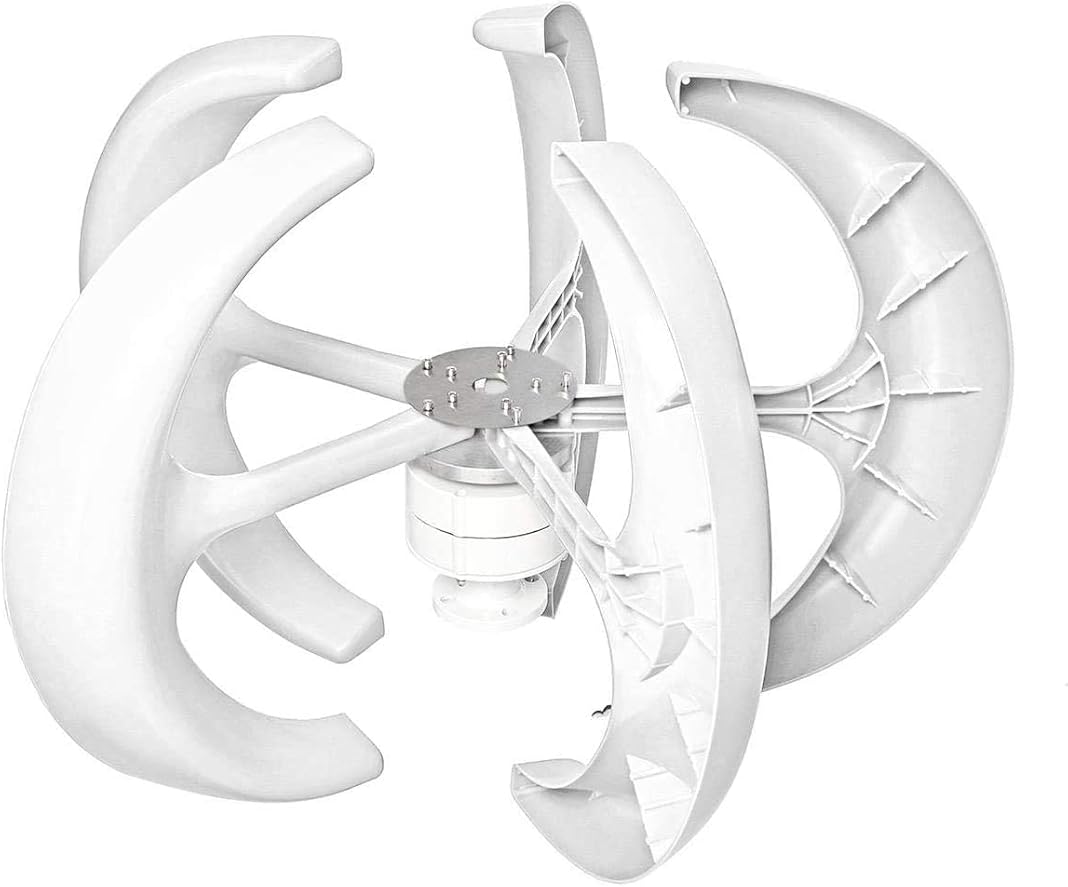 8000W Wind Turbine 5 Blade Wind Vertical Axis Generator +3 Phase AC Permanent Magnet Generator Wind Turbine Kit with Controller for Hybrid Wind Solar System