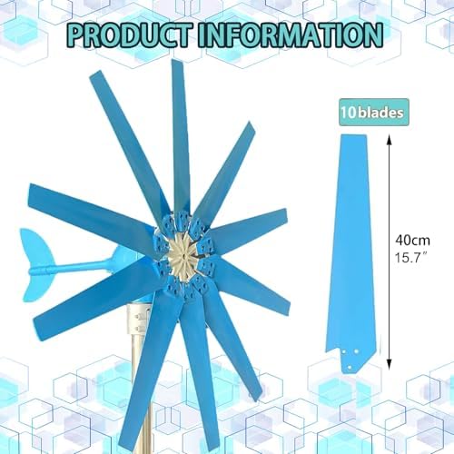 16000W Wind Turbine Generator Kit - Silent 20000W Solar & Wind Power System, 12V/24V/48V Options, 8/10 Blades for Home Use - Efficient Renewable Energy Solution