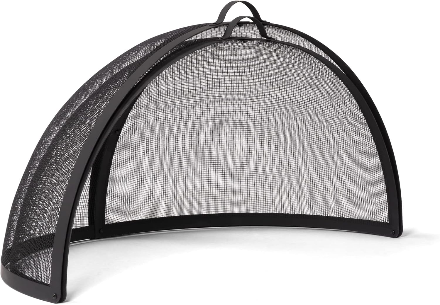 SUNCREAT Outdoor Fire Pit Spark Screen Cover Accessory, Patio Round Easy-Opening Fire Mesh Screen Guard, Heavy Duty Steel Fire Pit Ember Lid with Hinge, 40 Inch