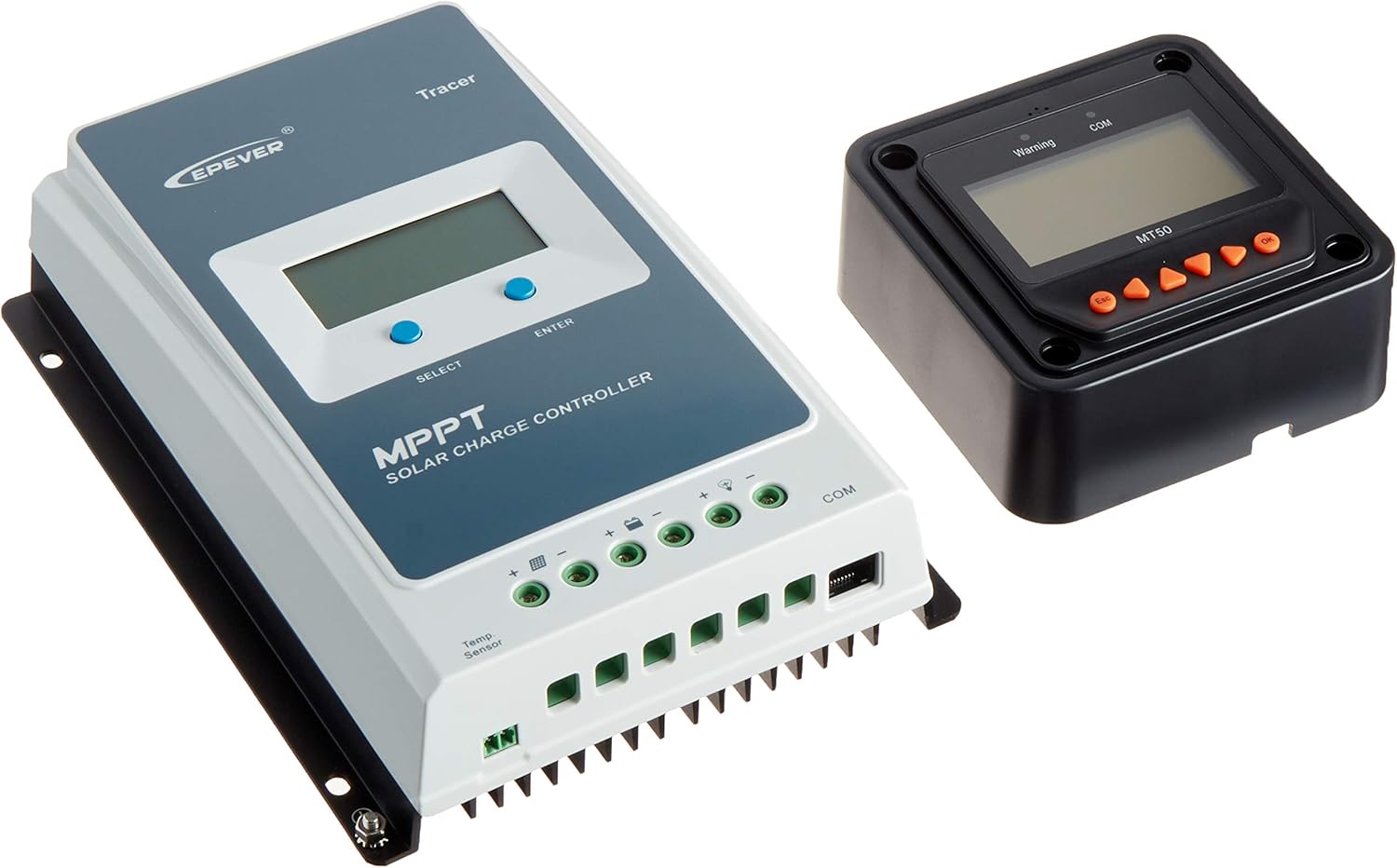 EPEVER MPPT Solar Charge Controller 30A 100V PV 3210AN Negative Ground with MT50 Remote Meter Temperature Sensor PC Communication Adapter