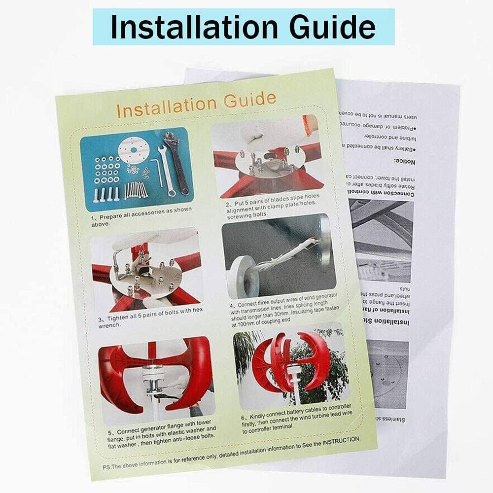 12V 400W Vertical Axis Wind Turbine Generator Kit, 5-Blade Lantern Design, Ideal for 12V/24V Systems, Efficient Power Generation for Home and Outdoor Use