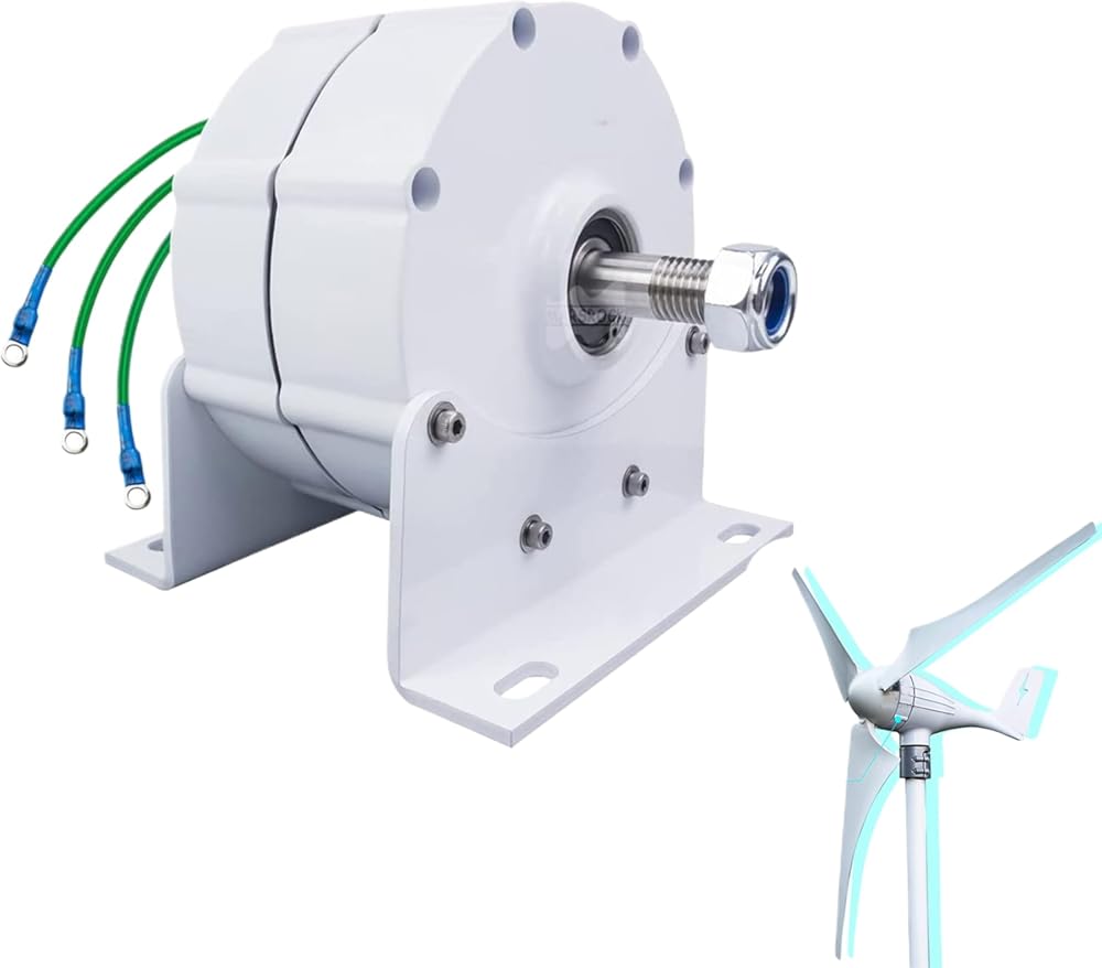 12v,HYZHANHONG 14000W 24V 48V Wind Turbine Generator Kit Gearless Permanent Magnet Generator, Low Speed 3 Phase Permanent Alternator for Household Use