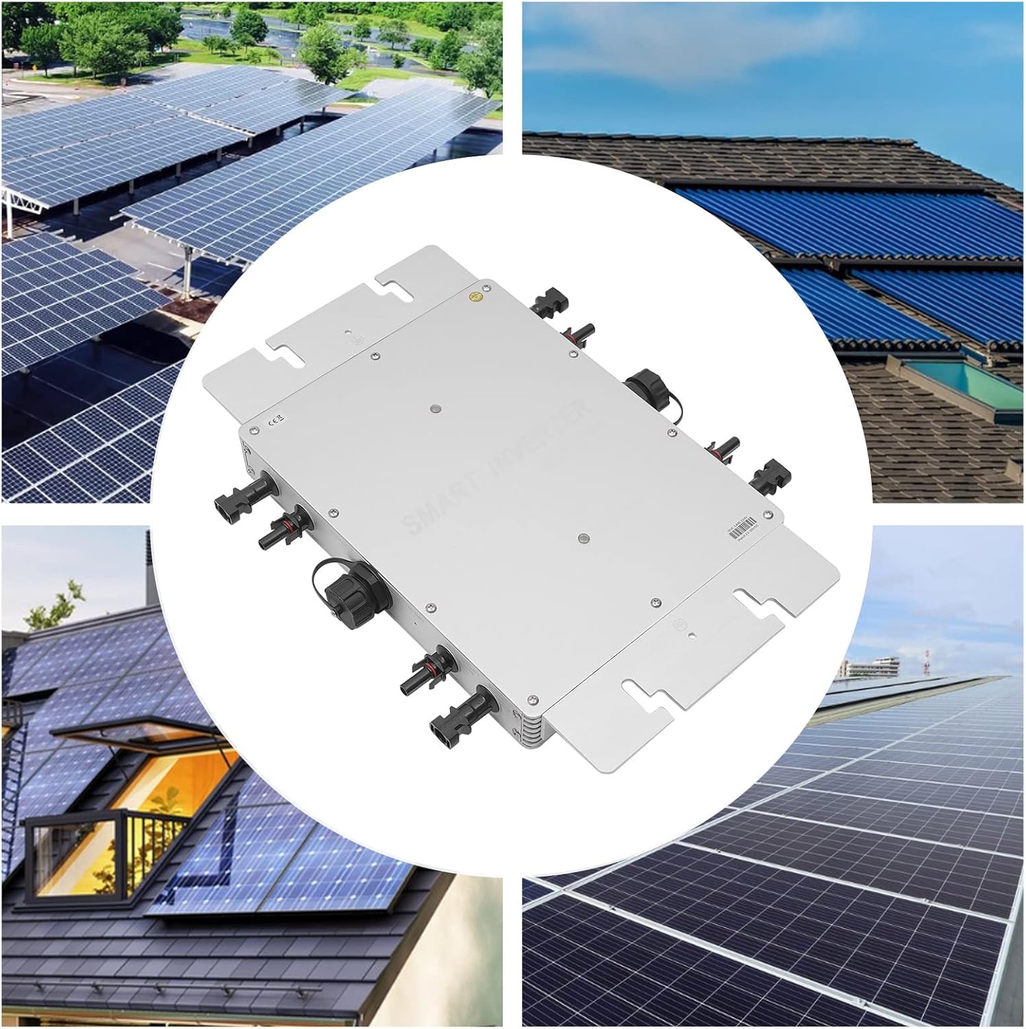 1400W Solar Grid Tie Micro Inverter, 110V Waterproof IP65 Pure Sine Wave Inverter with 32 bit DSP and LCD Display for 30V 36V Solar Panel