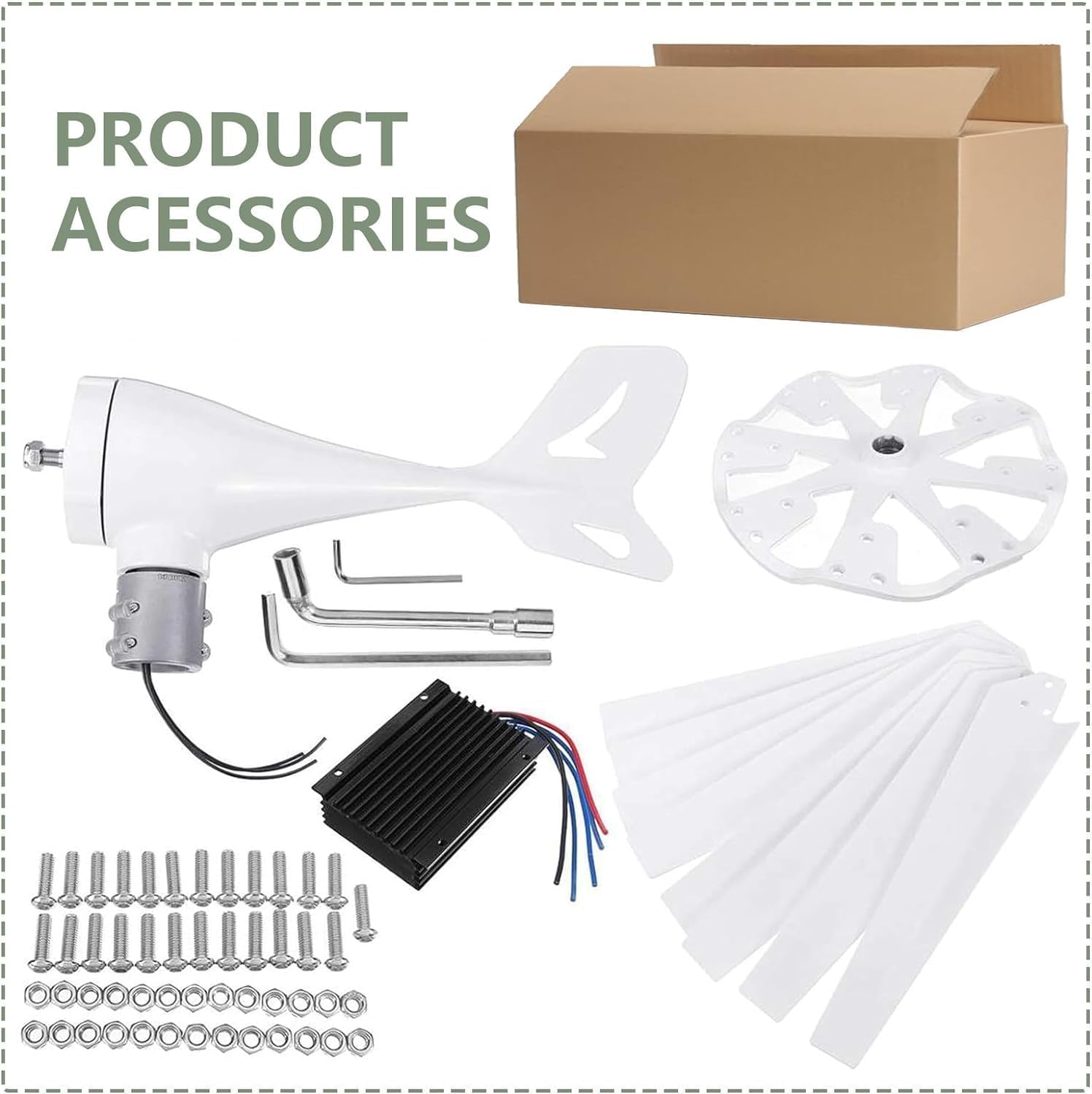 CAJUCA 8000W Wind Turbine Generator Kit,Wind Mill Generator with 8 Blade, 220V Wind Mill Generator with Solar Wind Hybrid Controller