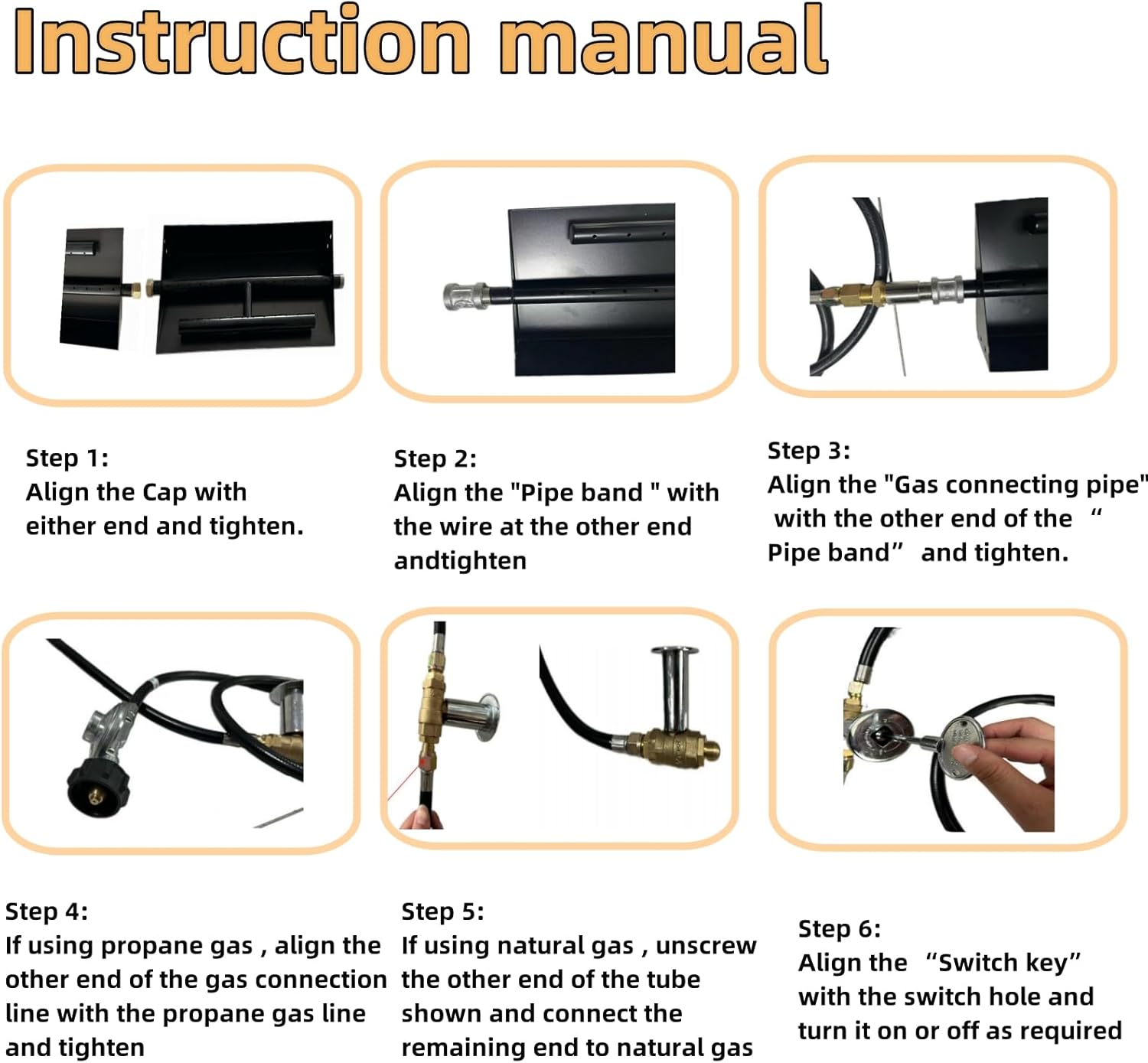 18 Inch Square Gas Fireplace Burner Pan, Outdoor Firepit Kit for Natural Gas and Propane, Fit for Backyard Patio, Gas Fire Pit Insert, Propane Fire Pit Kit