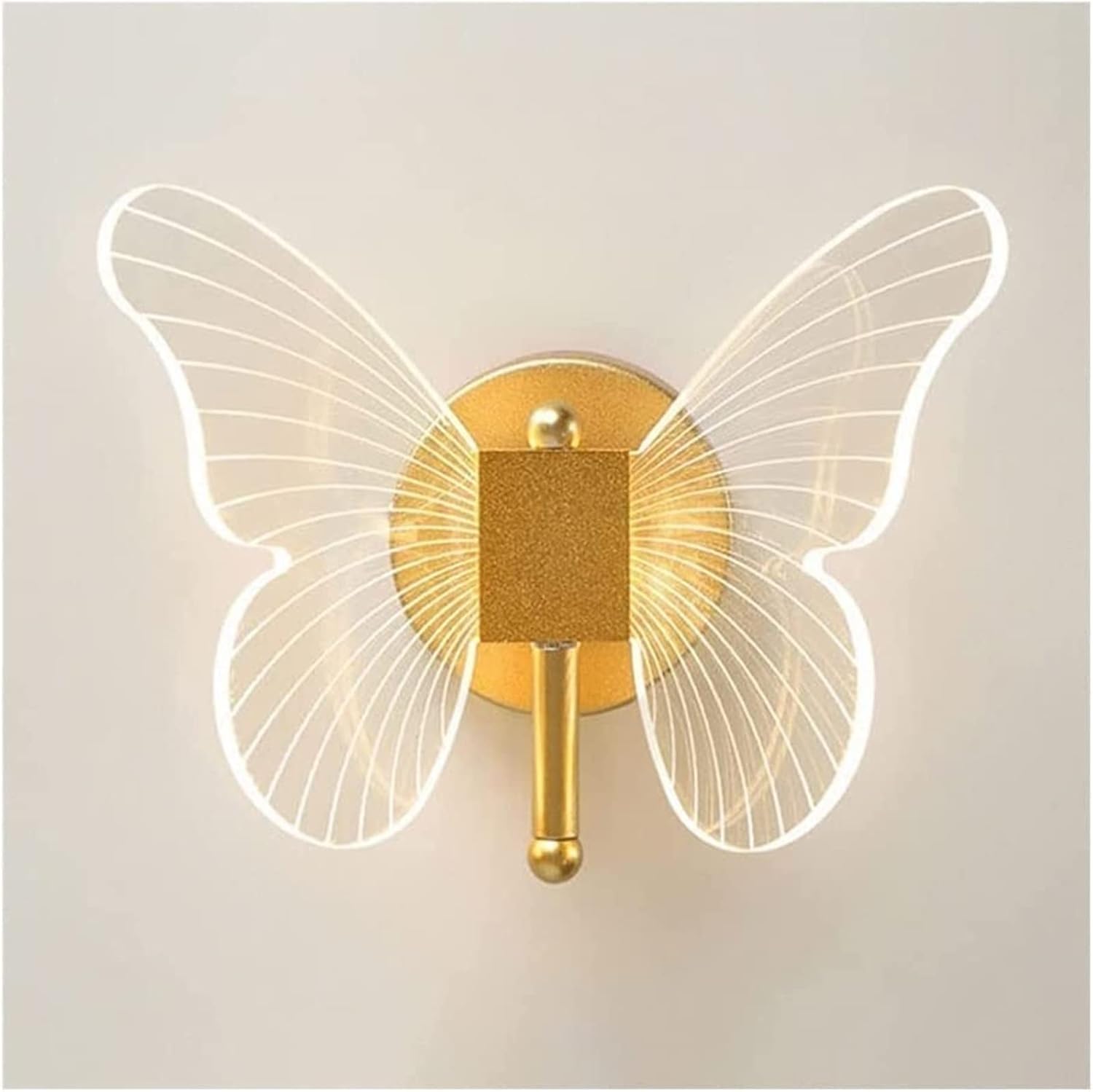 Creative Butterfly Shape Wall Lamp, Modern Wall Sconce, LED Bedside Reading Night Light with Acrylic Shade, Indoor Decoration Wall Light, Funny Lighting Fixture for Living Room Bedroom Hallway ( Color