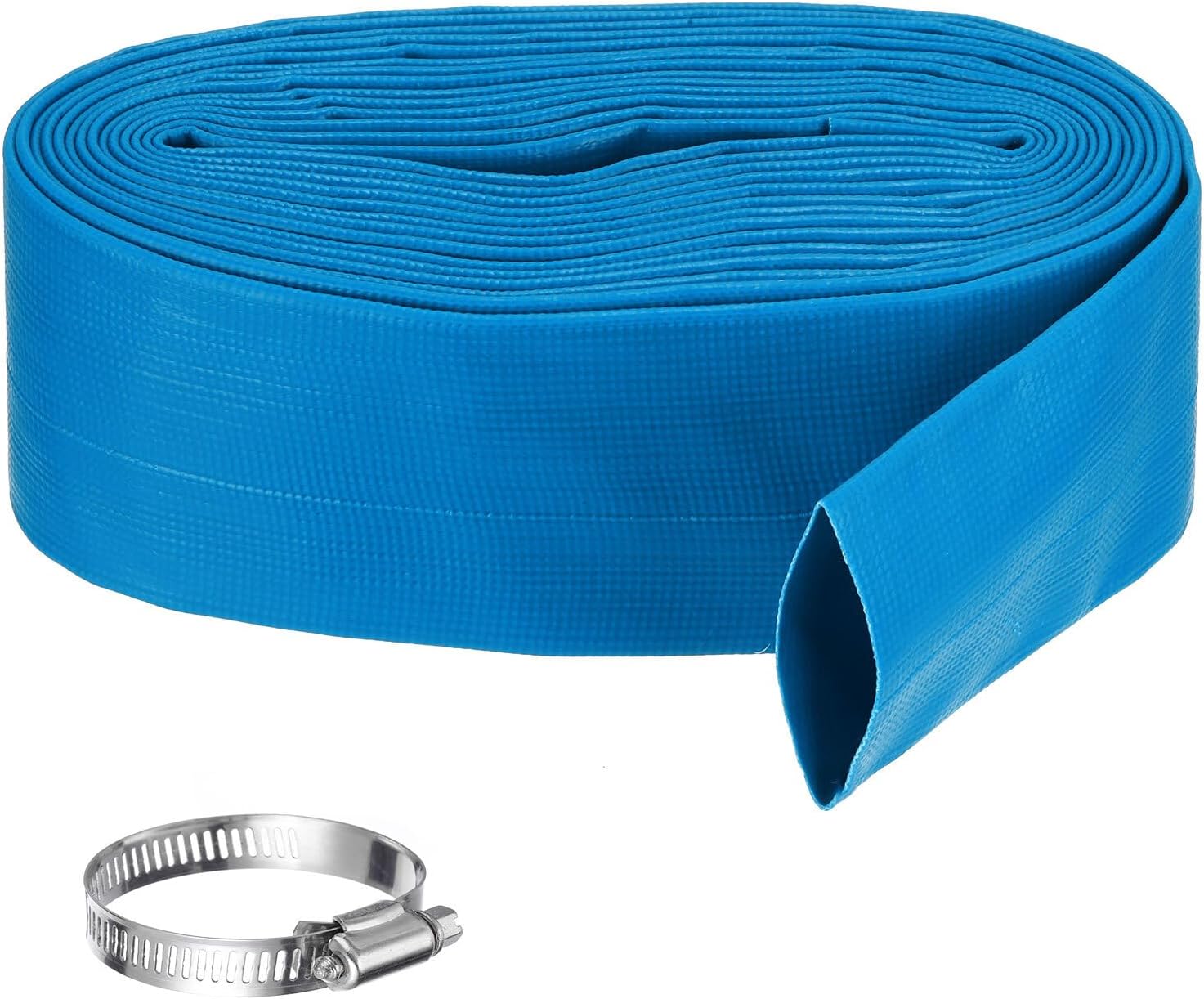 Pool Backwash Hose,2 Inch x 25ft Drain Discharge Pump Hoses,1pcs Clamps,Blue YESSC860