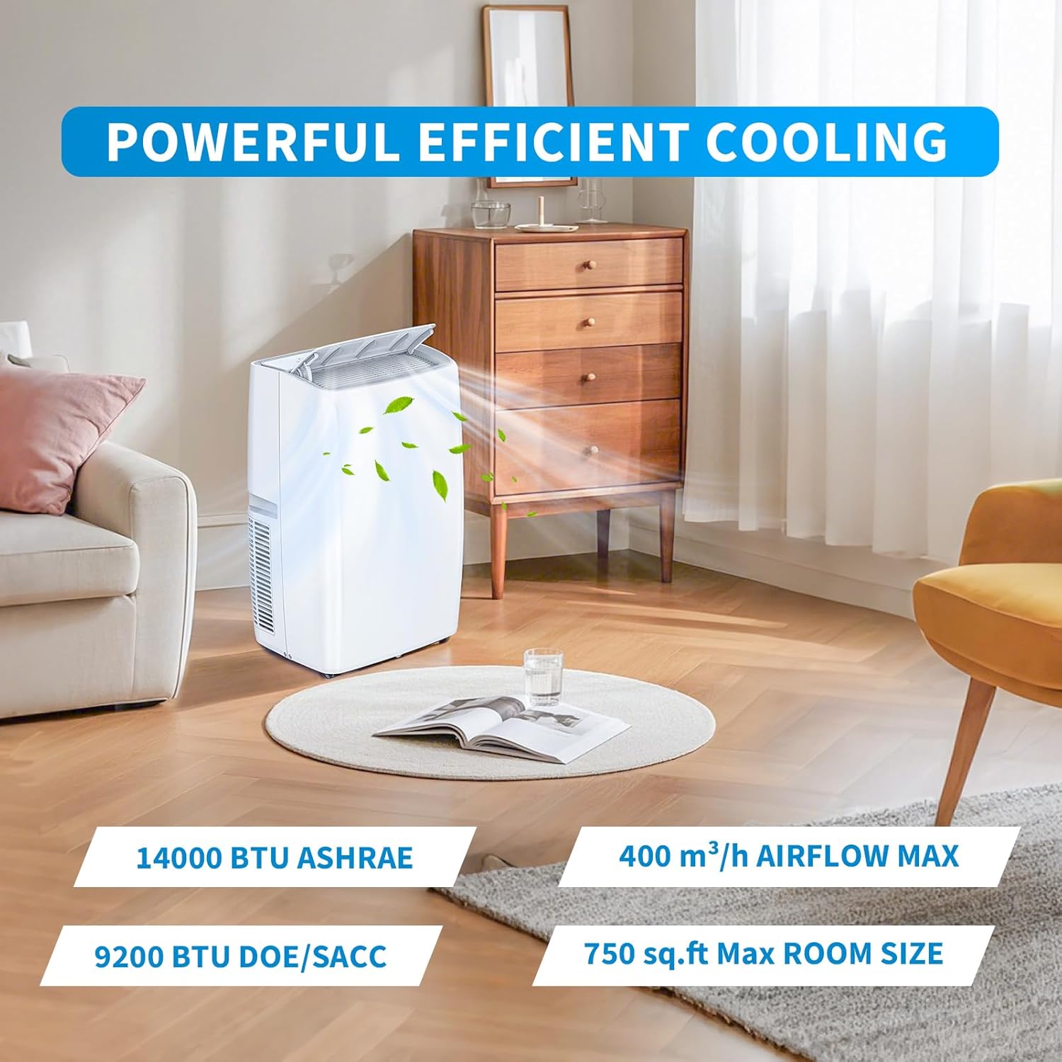 Portable Air Conditioners, 12000 BTU Portable AC, Cools up to 550 Sq. Ft 3-in-1 Mobile AC for Room with Dehumidifier Fan Sleep Mode, 24H Timer, Remote Control, and Window Installation Kit Included