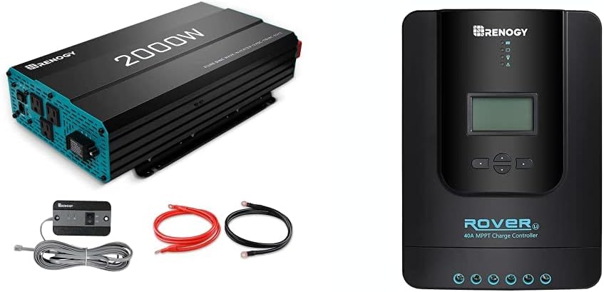 Renogy 2000W Pure Sine Wave Inverter + Renogy 40A MPPT Solar Charge Controller