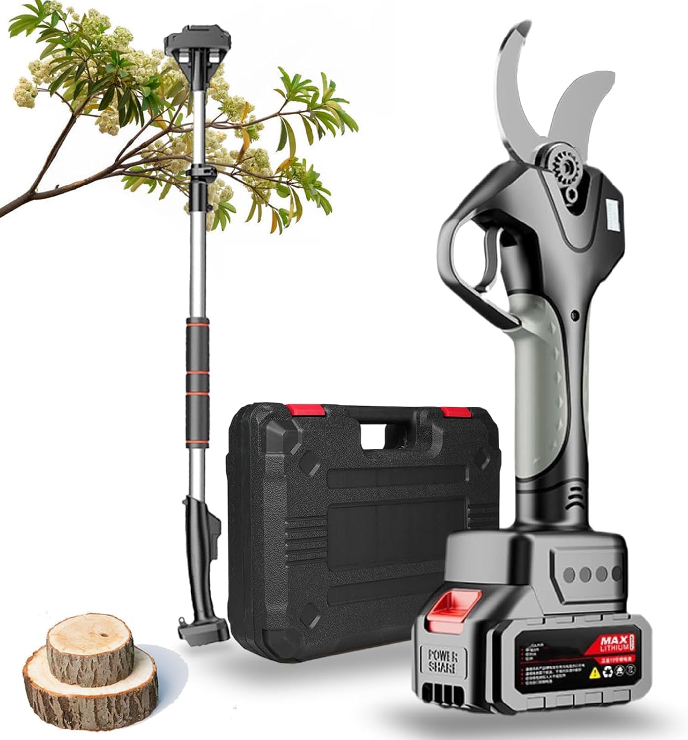 Cordless Pruning Scissors 50mm, Electric Pruning Scissors, Professional Pruning Scissors with 21V 4500mAh Battery for Gardening Olive Trees Fruit Trees Vineyard,‎1Battery