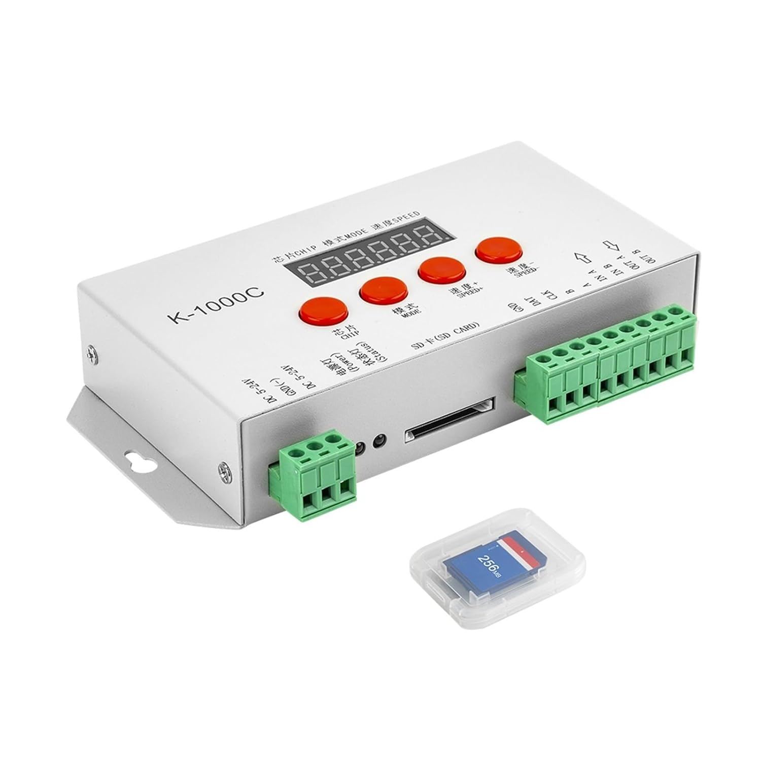 WS2812B WS2815 SK6812 SK9822 LED Light 2048 Pixel Controller Computer programmable with SD Card K-1000C DC5-24V