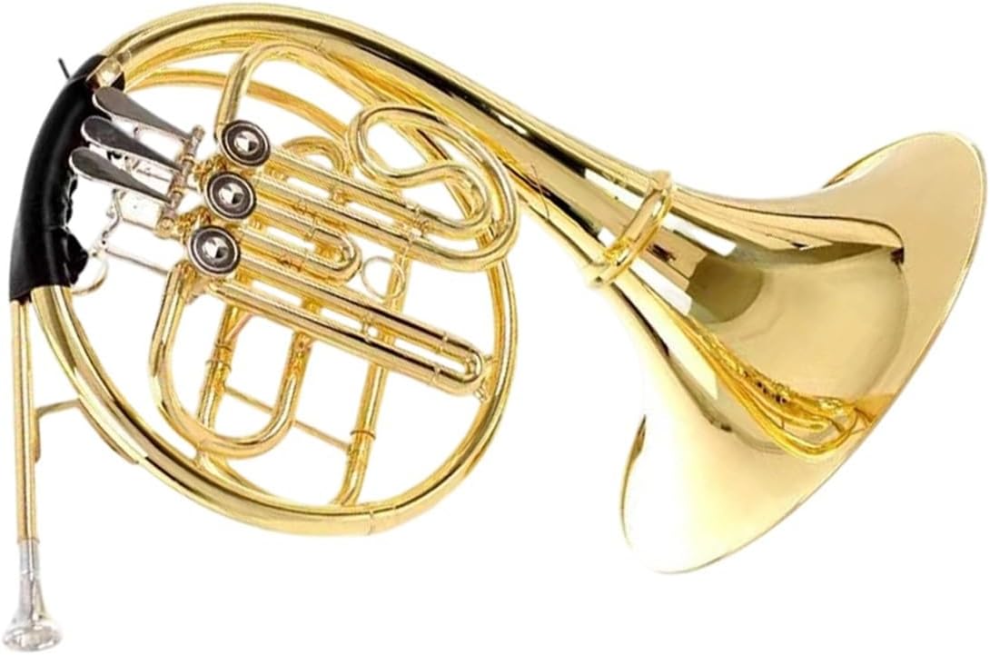 4 Key French Horn Adult French Horn B Flat To F Key Double Row Instrument Gold(1)