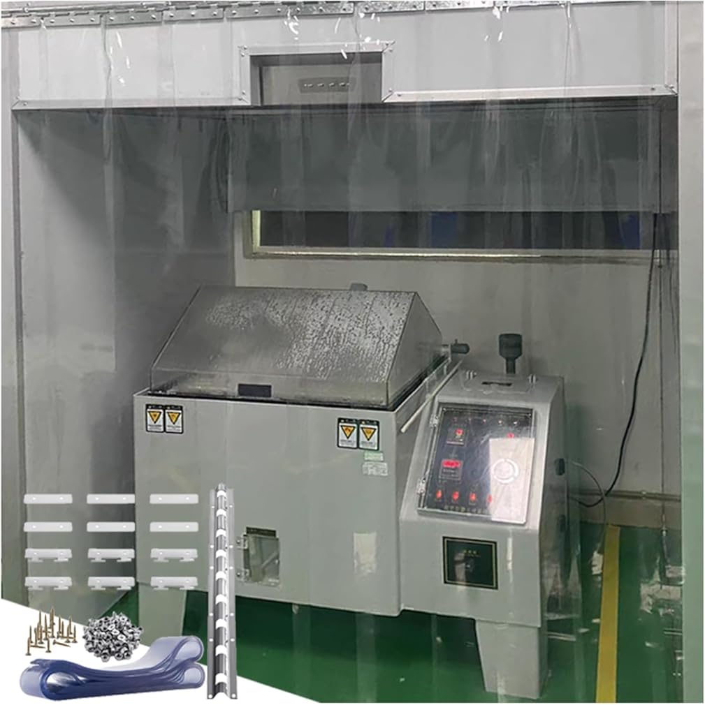 Walk in Cooler Plastic Strip Door Curtain, Transparent PVC Curtain Quarantine Area for Air Conditioner Room, Kitchen Decor Curtain, Easy to Install(195x400cm/76.77x157.48in)