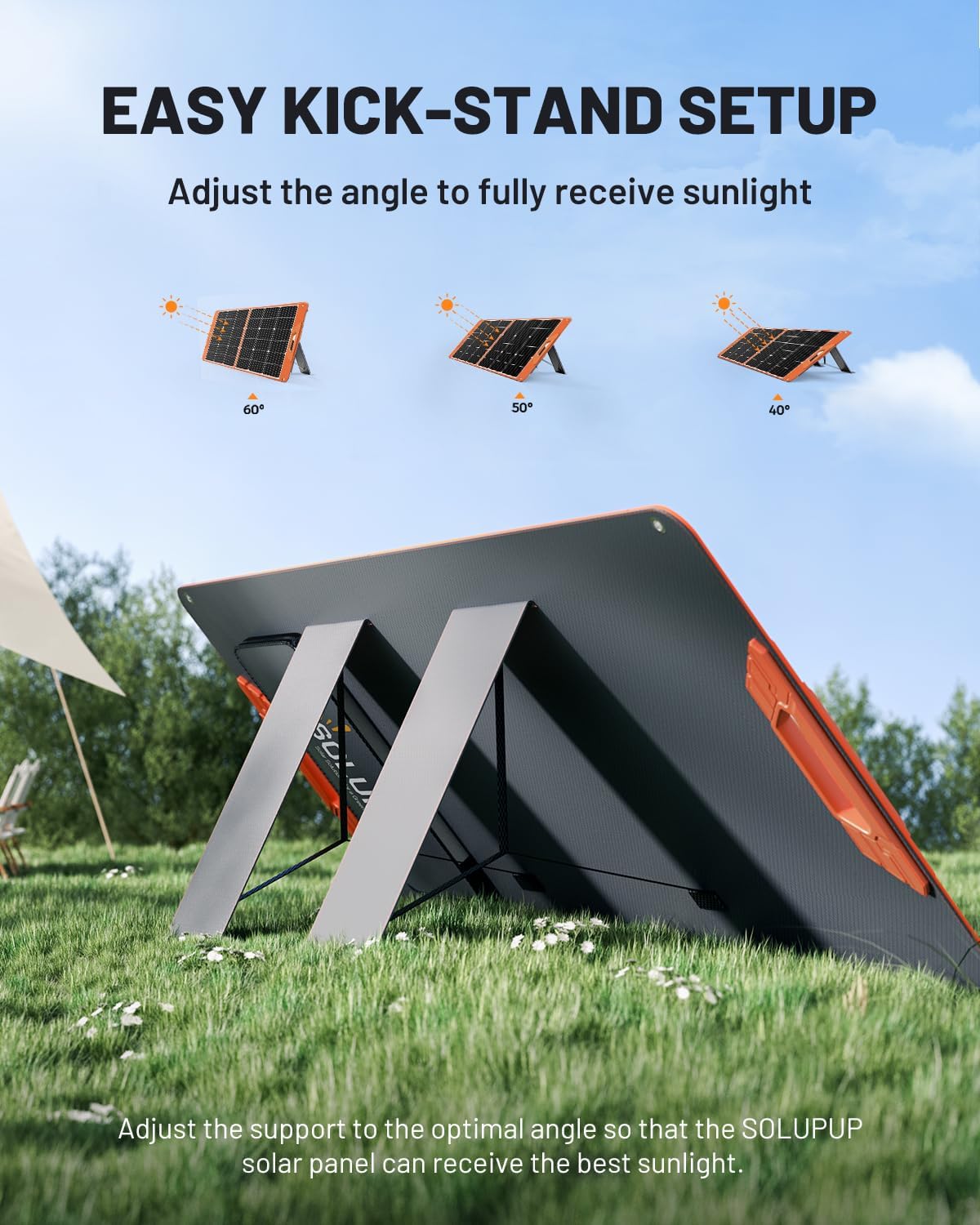 100W Portable Solar Panel for Power Station, 19.8V Foldable Solar Charger with DC/XT60/Anderson Cable & QC3.0 USB Outputs, 23% High Efficiency IP65 Waterproof 2 Kickstands for Outdoor Camping RV Trip