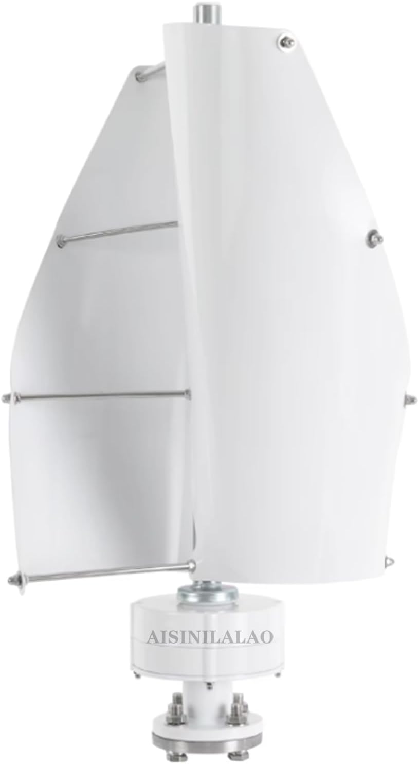 1500W Vertical Spiral Wind Mill Turbine Portable Generator, 48V 24V 12V 2 Blades Free Energy Windmill with Controller for Wind Solar Hybrid Streetlight