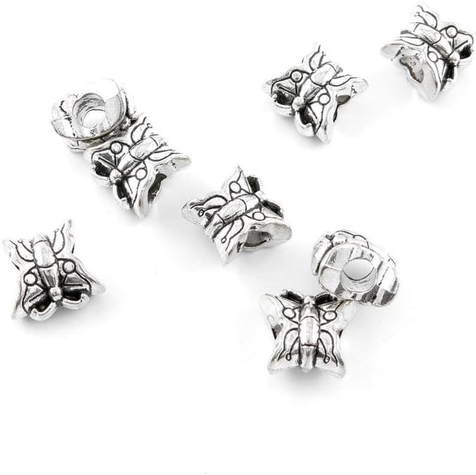 Jewelry Making Charms Antique Silver Tone Color Jewellery Charme Findingss Bulk Wholesale Suppliers Arts Crafts N4MU4 Butterfly Loose Beads