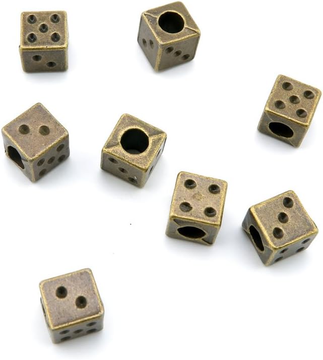 510 Pieces Jewelry Making Charms Findings Antique Bronze Brass Fashion Jewellery Wholesale Supplies Pendant Lots Bulk Supply D4AV0 Dice Beads