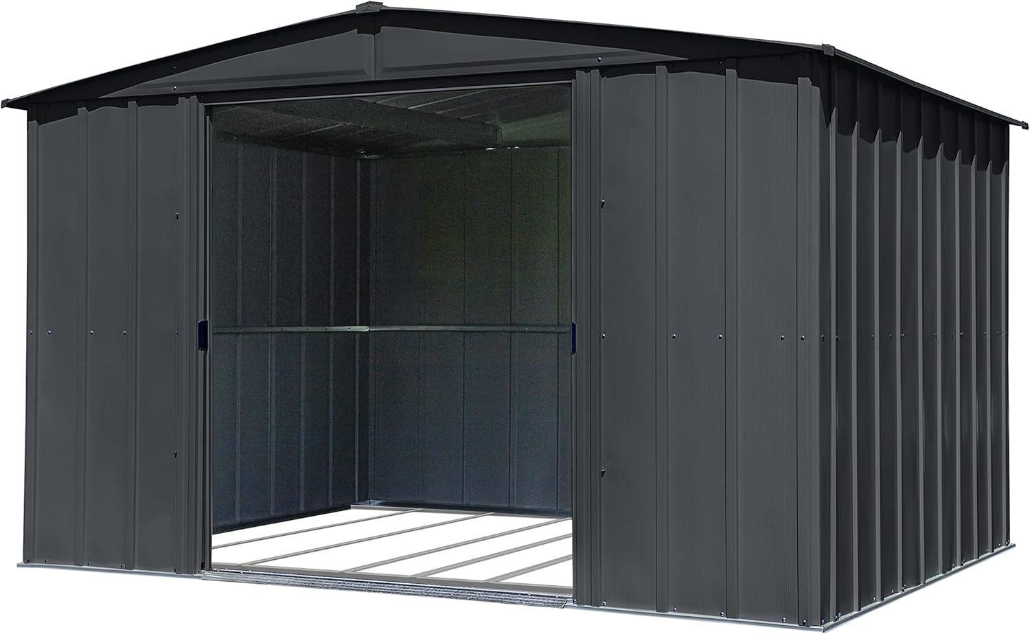 Arrow Sheds Amazon Exclusive Classic 10' x 8' Charcoal Steel Storage Shed with Included Floor Frame Kit
