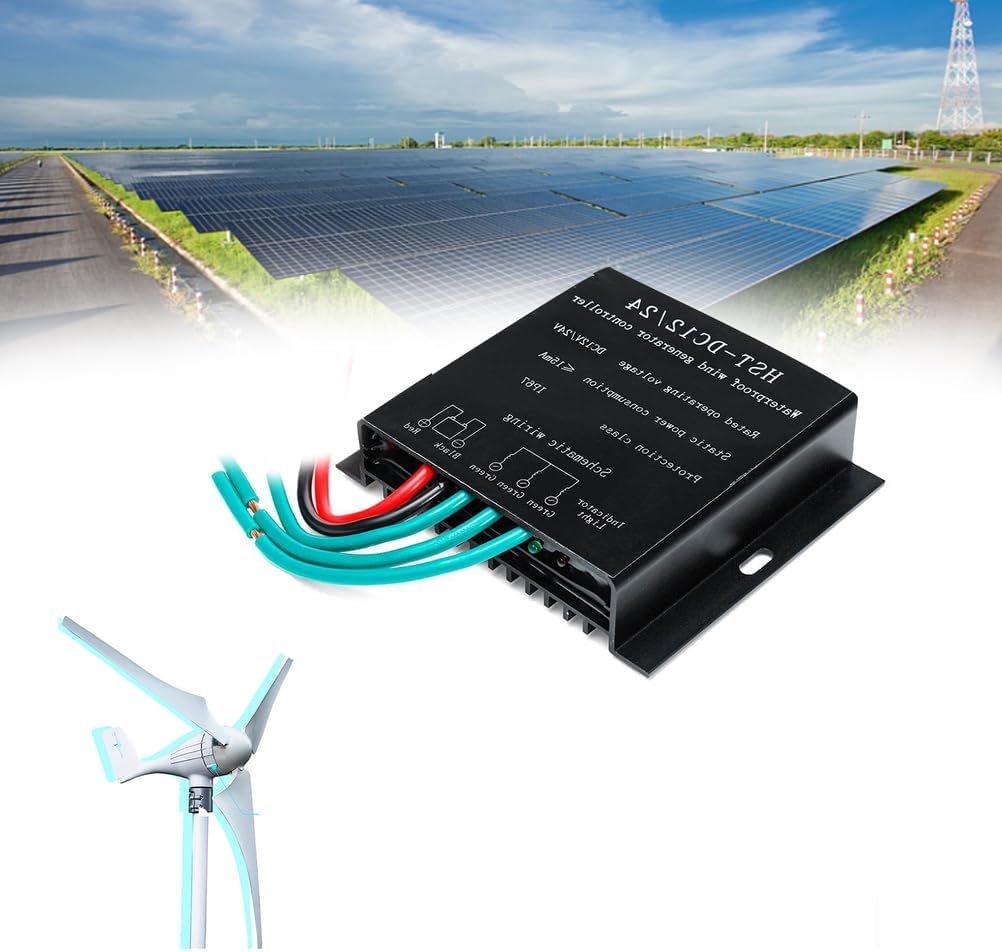10A-40A 12V/24V 48V IP67 Waterproof MPPT Charging Controller,12000W Wind Turbine Charge Controller(Black) ( 24V)
