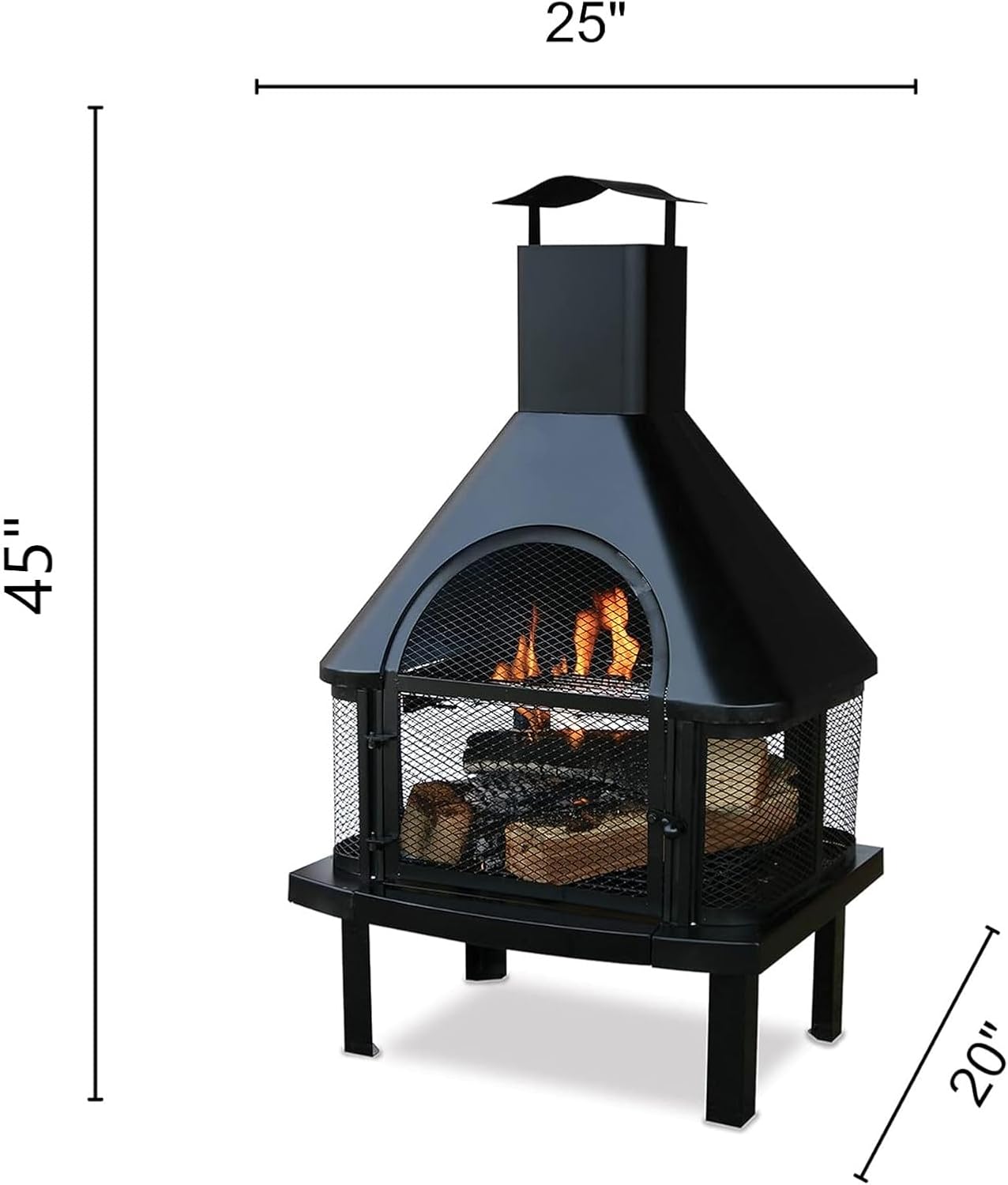 Endless Summer, Wood Burning Outdoor Fire House with Chimney