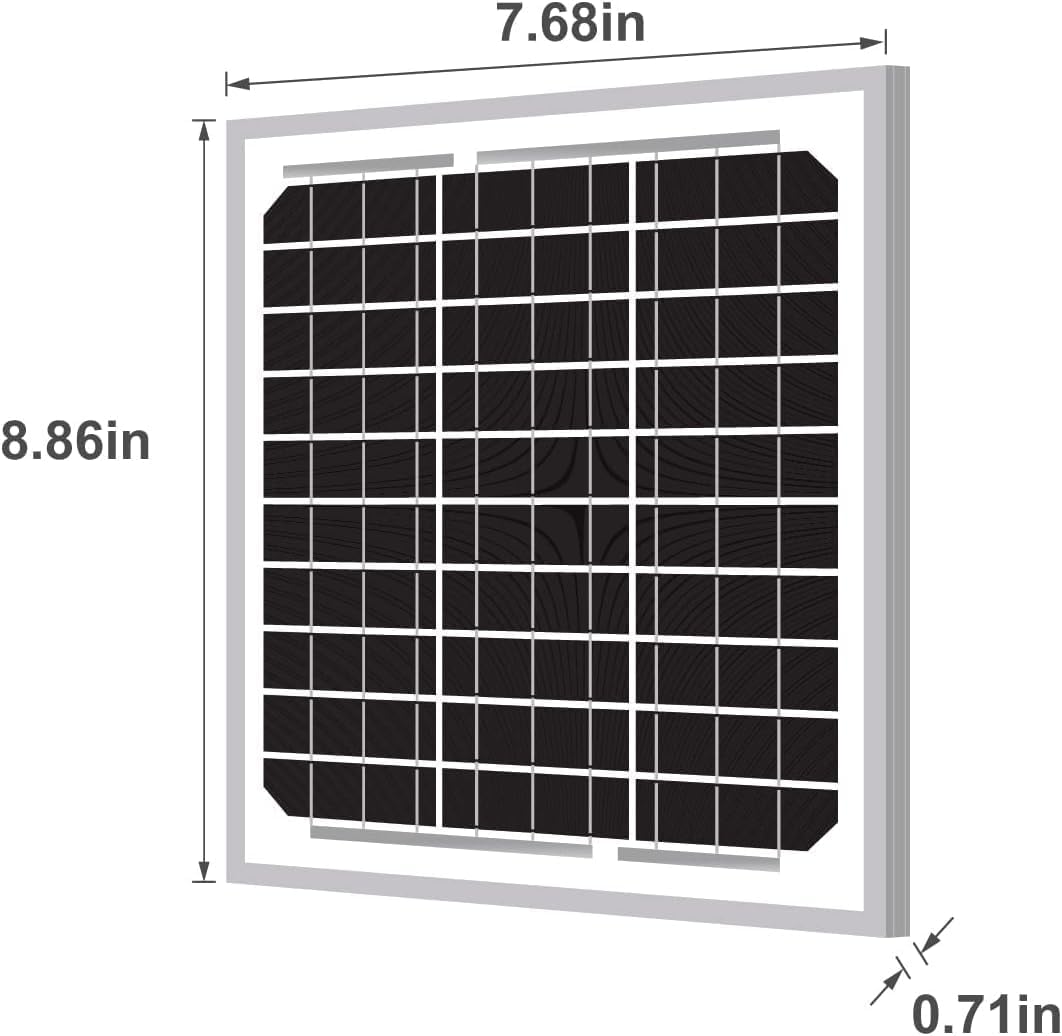 Newpowa 10PCS 5W(Watts) 12V(Volts) Solar Panels, High-Efficiency Monocrystalline Solar Panel Battery Maintainer PV Module Power for Battery Charging of Boat RV Gate Opener Fences, 10-Pack 5W