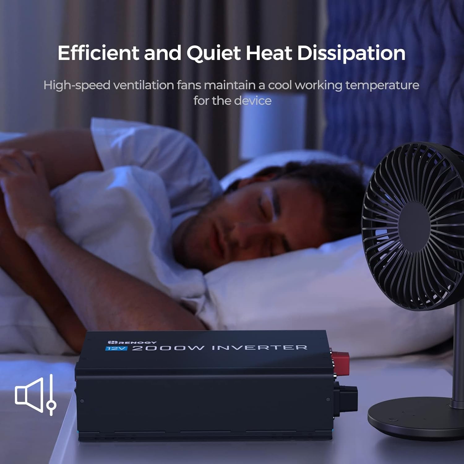 Renogy 12V 2000W Pure Sine Wave Inverter Bundle with Transfer Switch