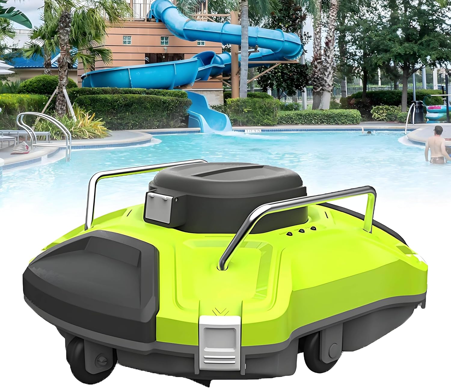 Automatic Pool Cleaning Robot, Automatic Pool Robot Cleaner Filter, Cordless Pool Cleaner Automatic, with Scraper, 30W, 11.1 V, for Efficient Swimming Pool Maintenance