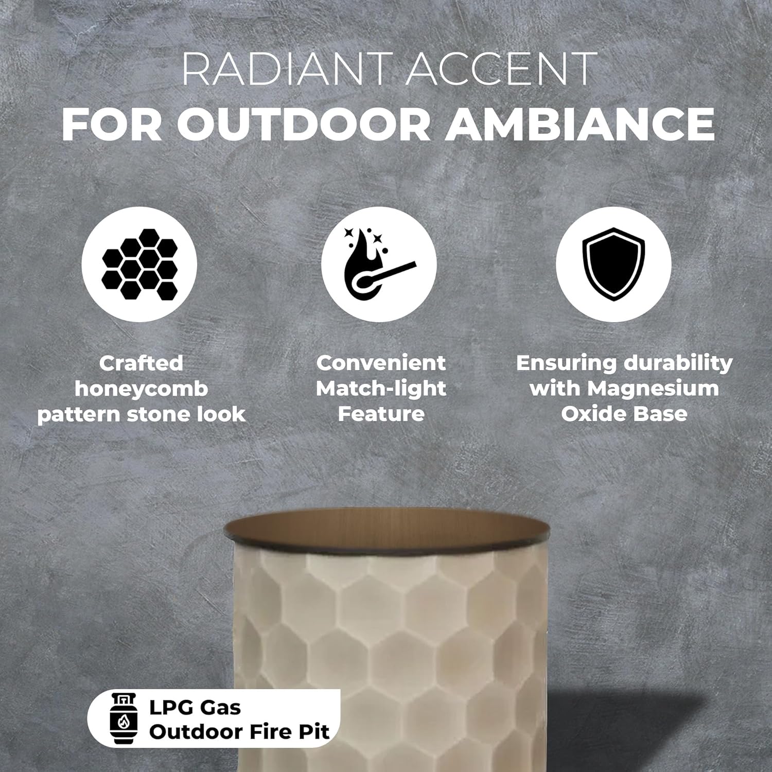 Four Seasons Outdoor Propane Fire Pit, Steel Gas Fireplace for Patios, 11.8