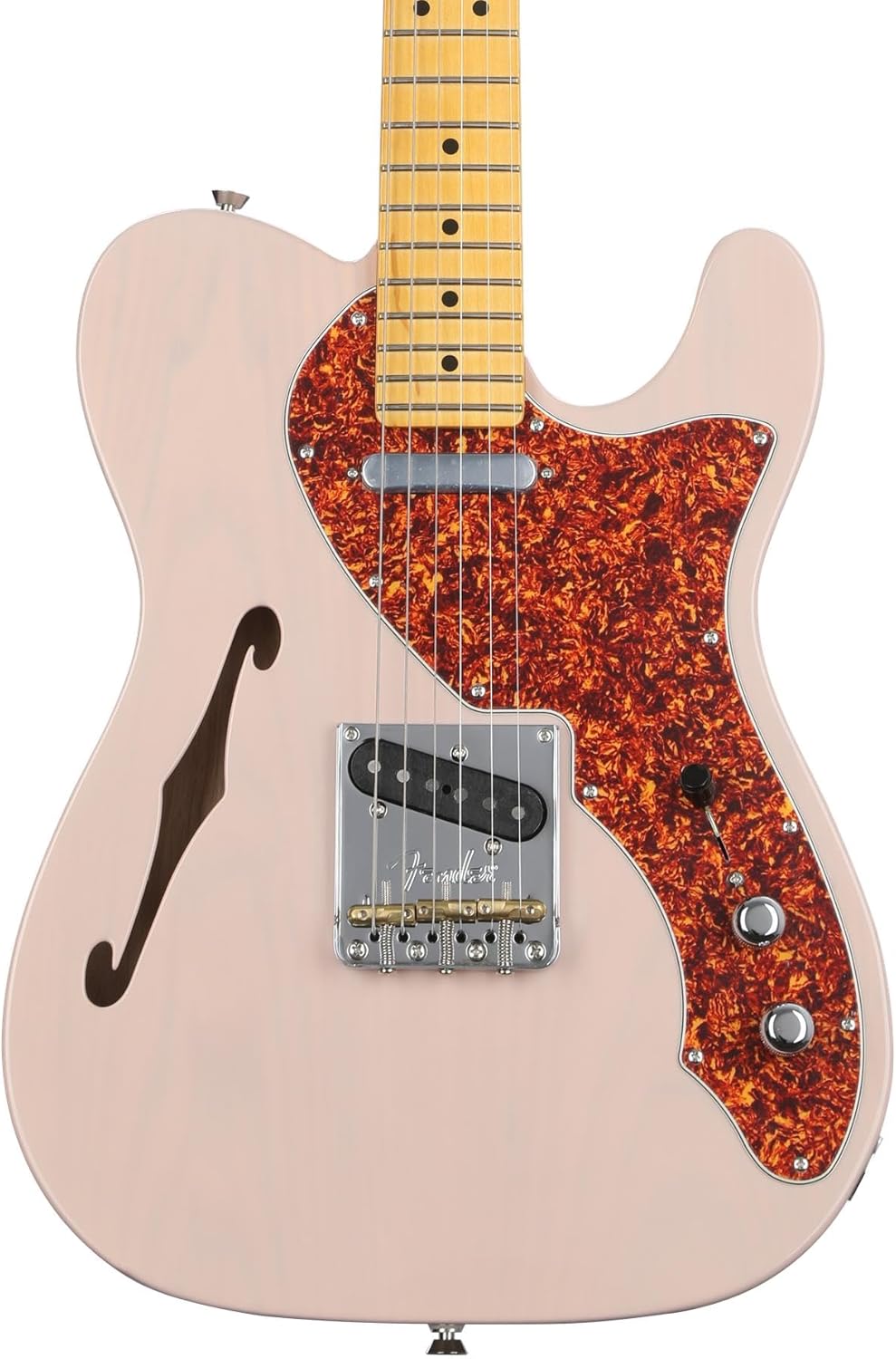Fender American Professional II Telecaster Thinline Electric Guitar - Transparent Shell Pink with Maple Fingerboard