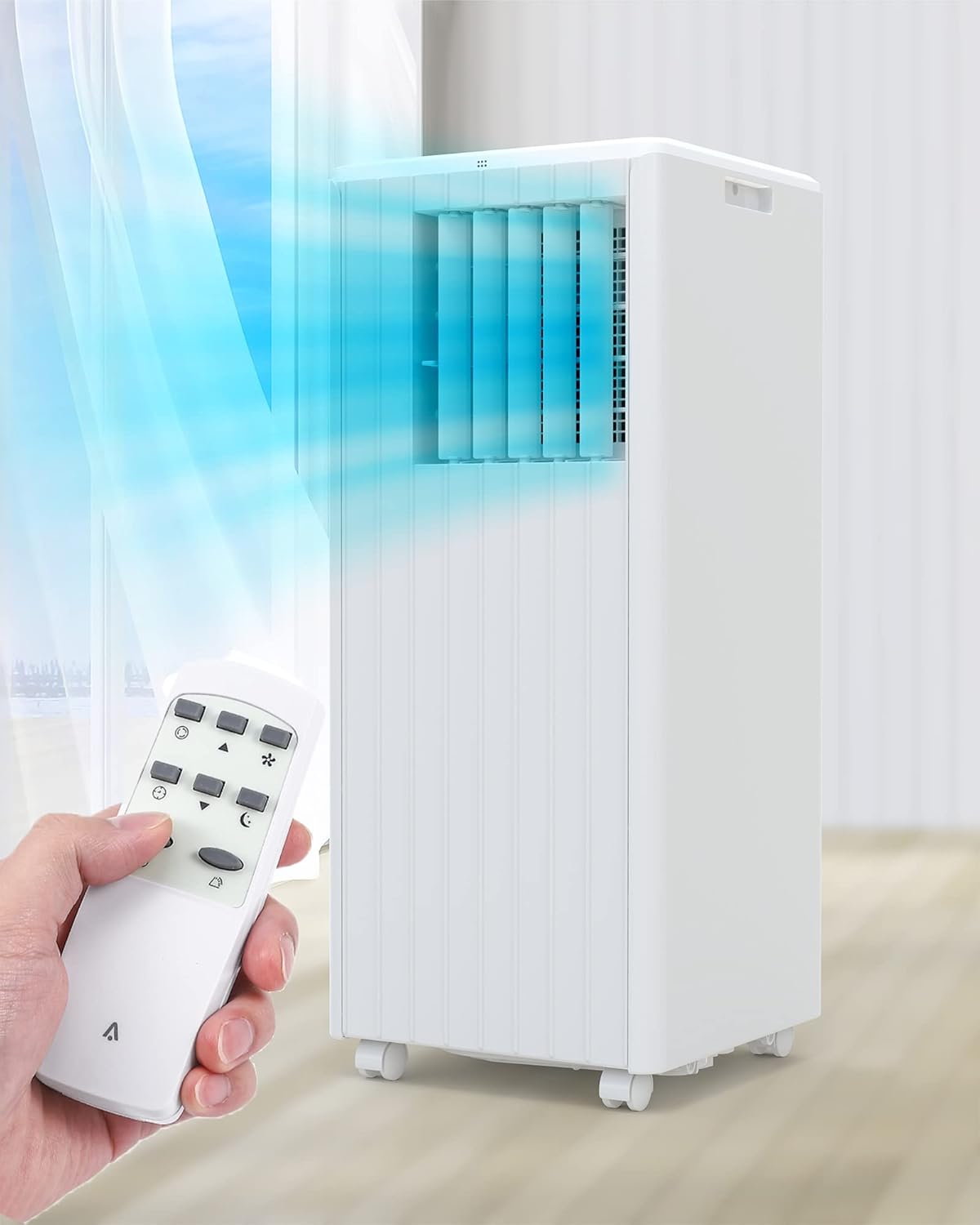 Portable Air Conditioners 8000 BTU, AC Units for Rooms with Casters, Remote Control & Sleep Mode,Fast Cooling 350 Sq.Ft,3-IN-1 Cooling,Dehumidifying,Fan for Rooms/Studios/Offices