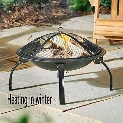 Fire Pits Outdoor Wood Burning Fire Pits Outdoor, Bonfire Wood Burning Patio,BBQ Grill Fire, with Kit for Fire Pit for Picnic Bonfire, Camping with Cover BBQ Cooking for Outside Camping