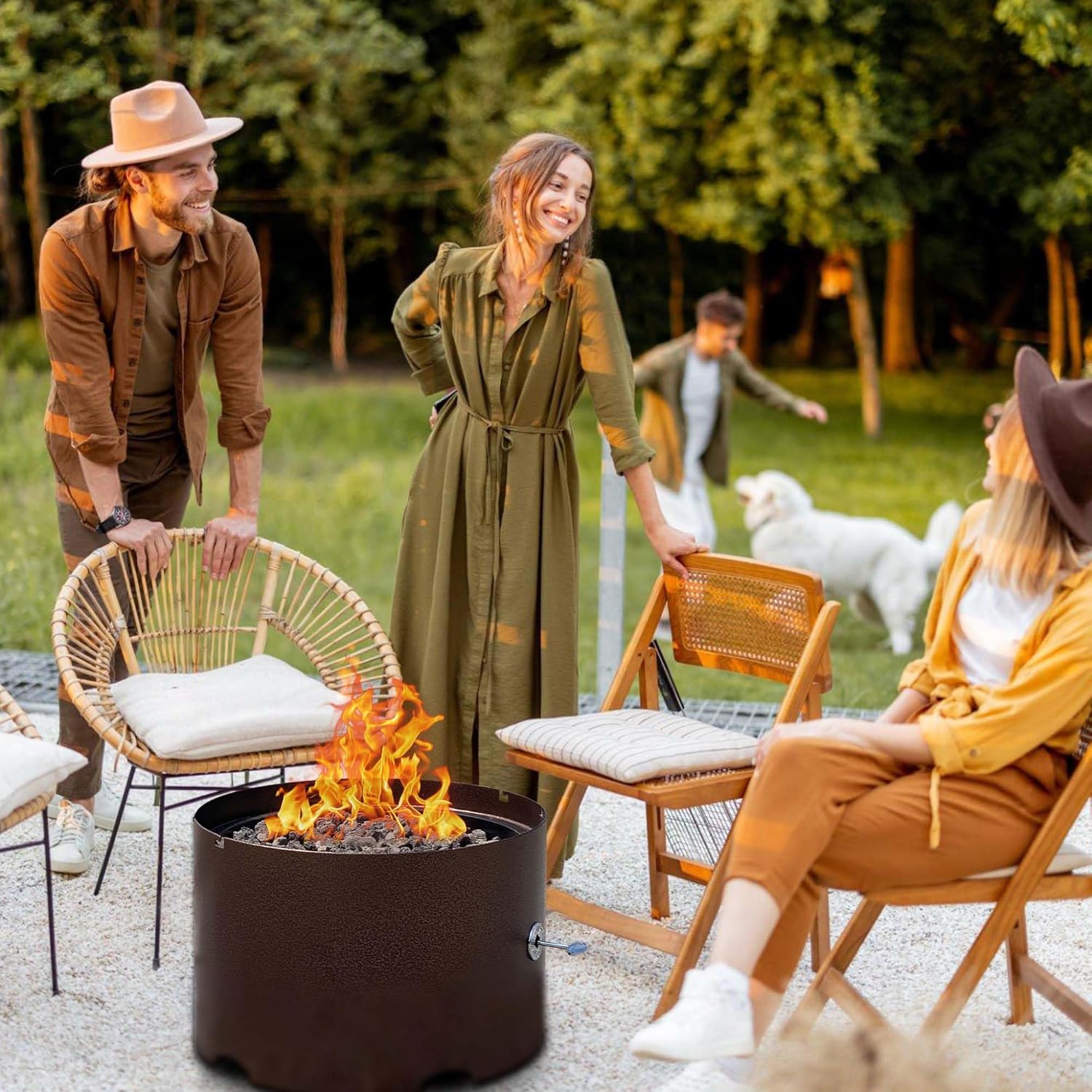 Heavy-Duty Propane (LP) Fire Pit - 20” Solid Steel Firepit with Lid - Portable Fire Pit for Outdoor Recreation - Camping, Fishing, Hunting, Anywhere You Want a Portable fire Feature!