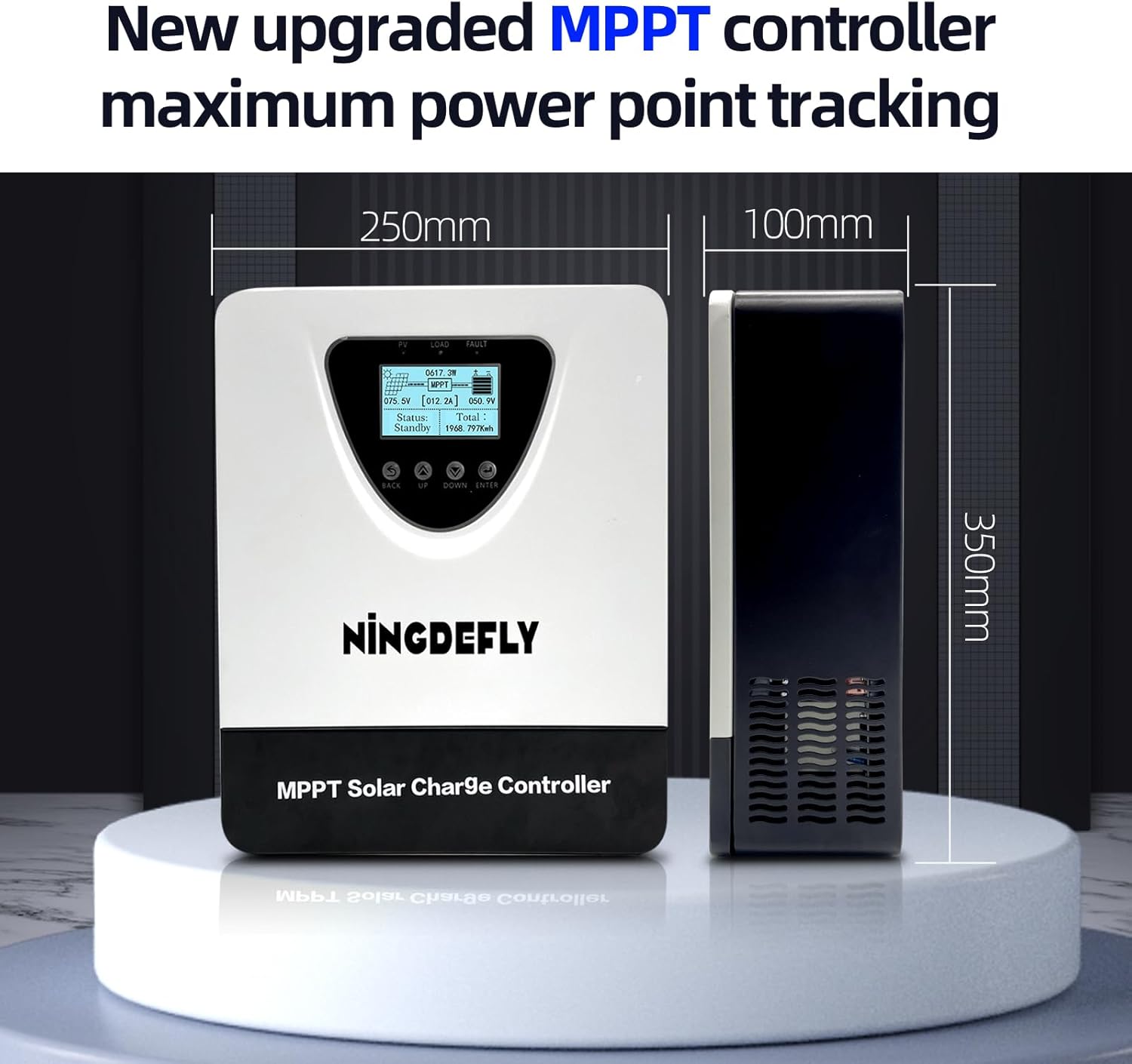 100Amp 96V MPPT Solar Charge Controller 12V 24V 36V 48V 96V DC Input Solar Charge Controller Auto Parameter Adjustable LCD Display for Lead-Acid/Gel/Lithium Batteries